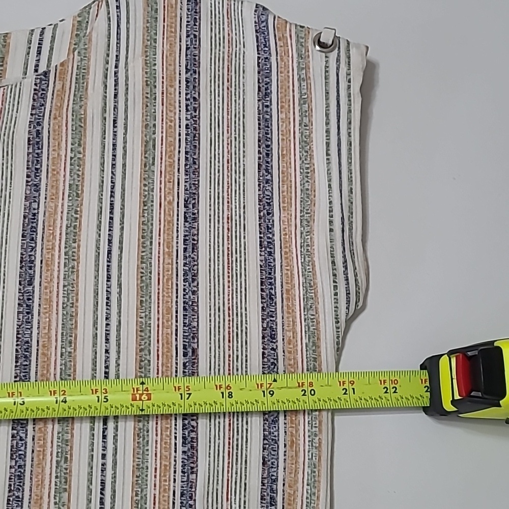 Cure. Colorful Vertically Striped Ribbed Top with Side Ruching size 1XL - Picture 8 of 9